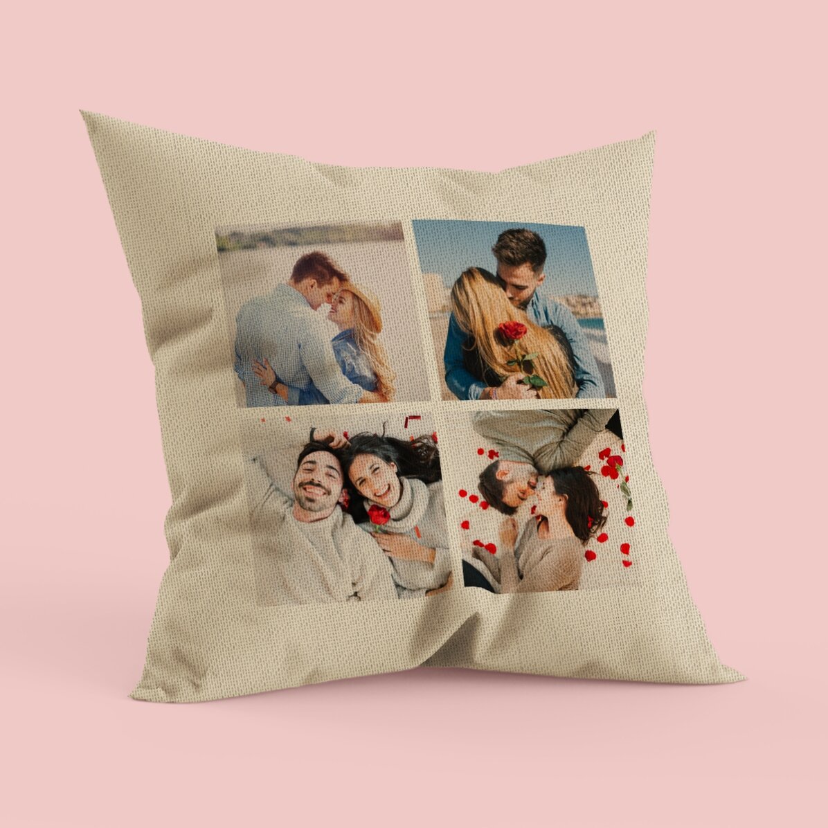 Cojín personalizado con 4 fotos - En