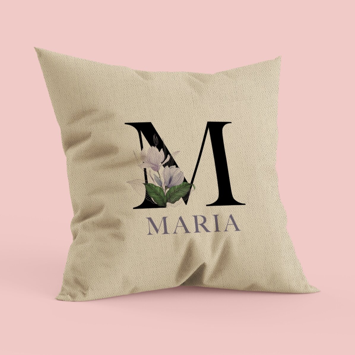 Cojín personalizado con inicial y nombre - En