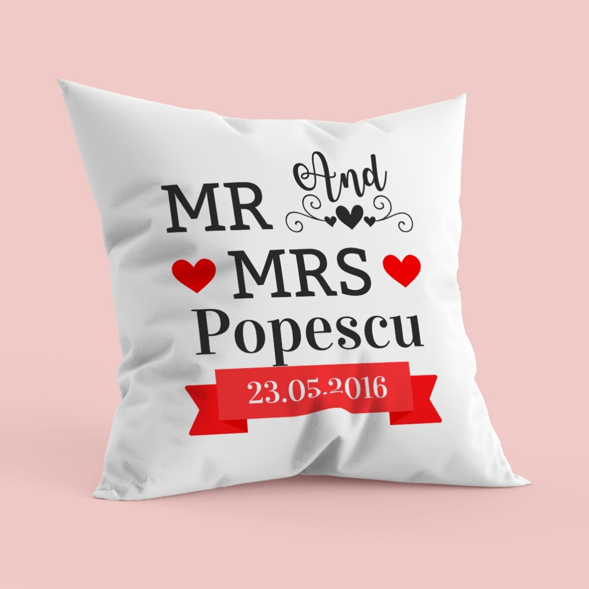 Almohada personalizada para parejas - Mr and Mrs