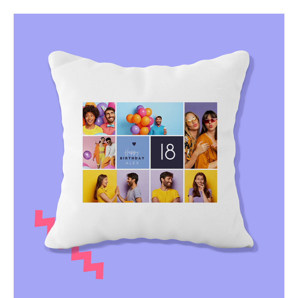 Cojines personalizados para cumpleaños