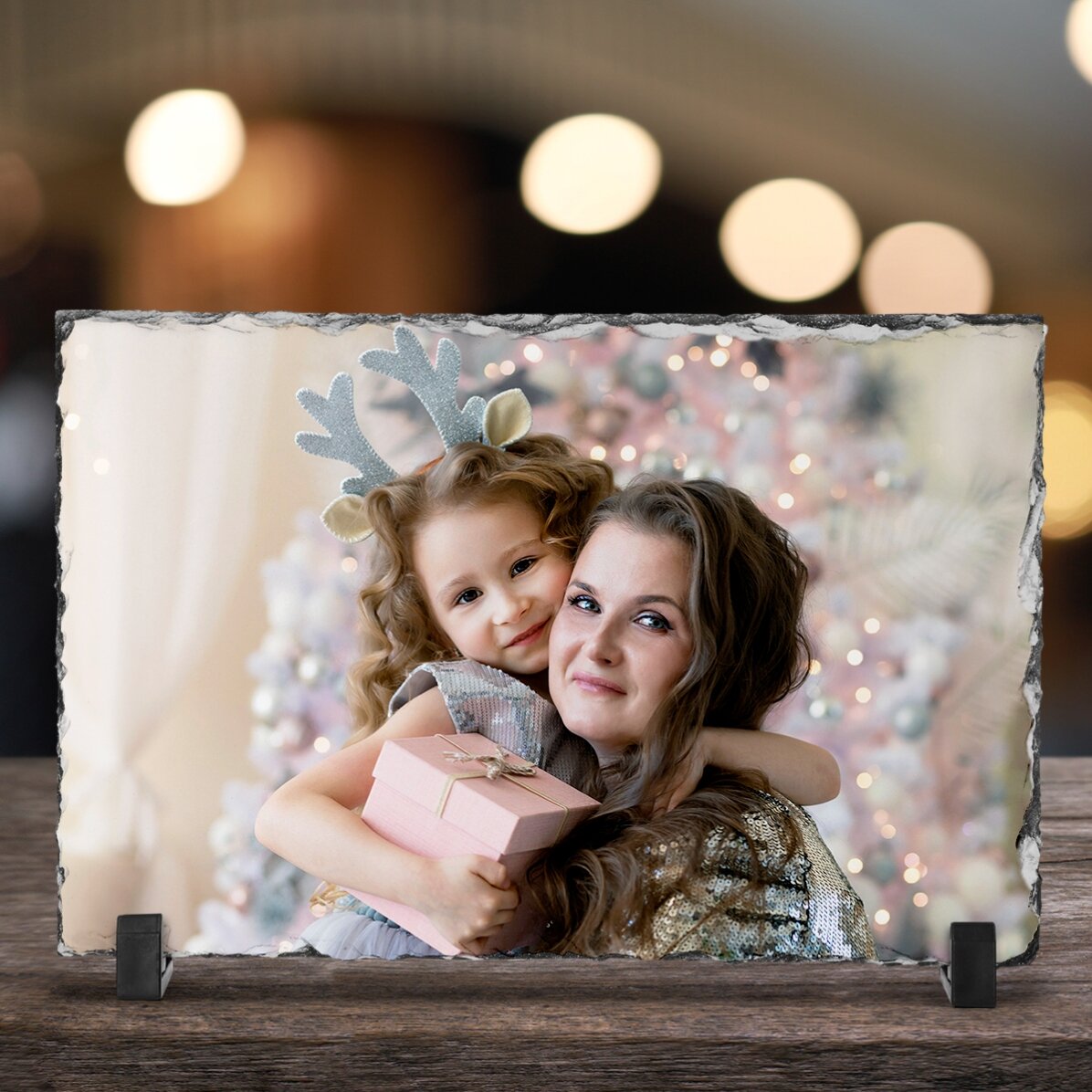 Placa de pizarra personalizada con una foto