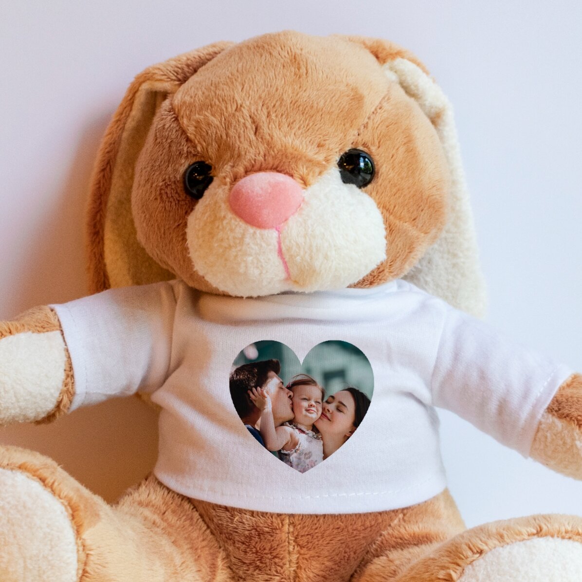 Personalised bunny with a photo - Heart model
