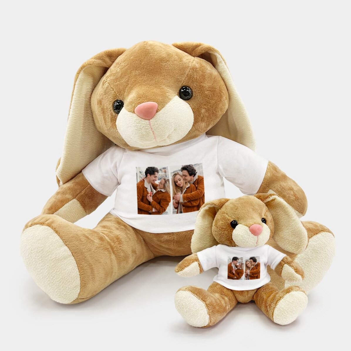 Peluche de conejo personalizado con 2 fotos