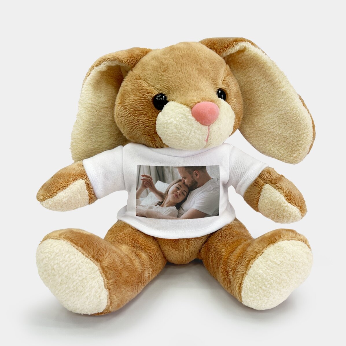 Además, un conejito personalizado con una foto