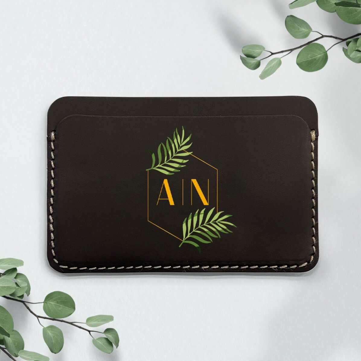 Cartera de piel personalizada con texto y color - Dorado