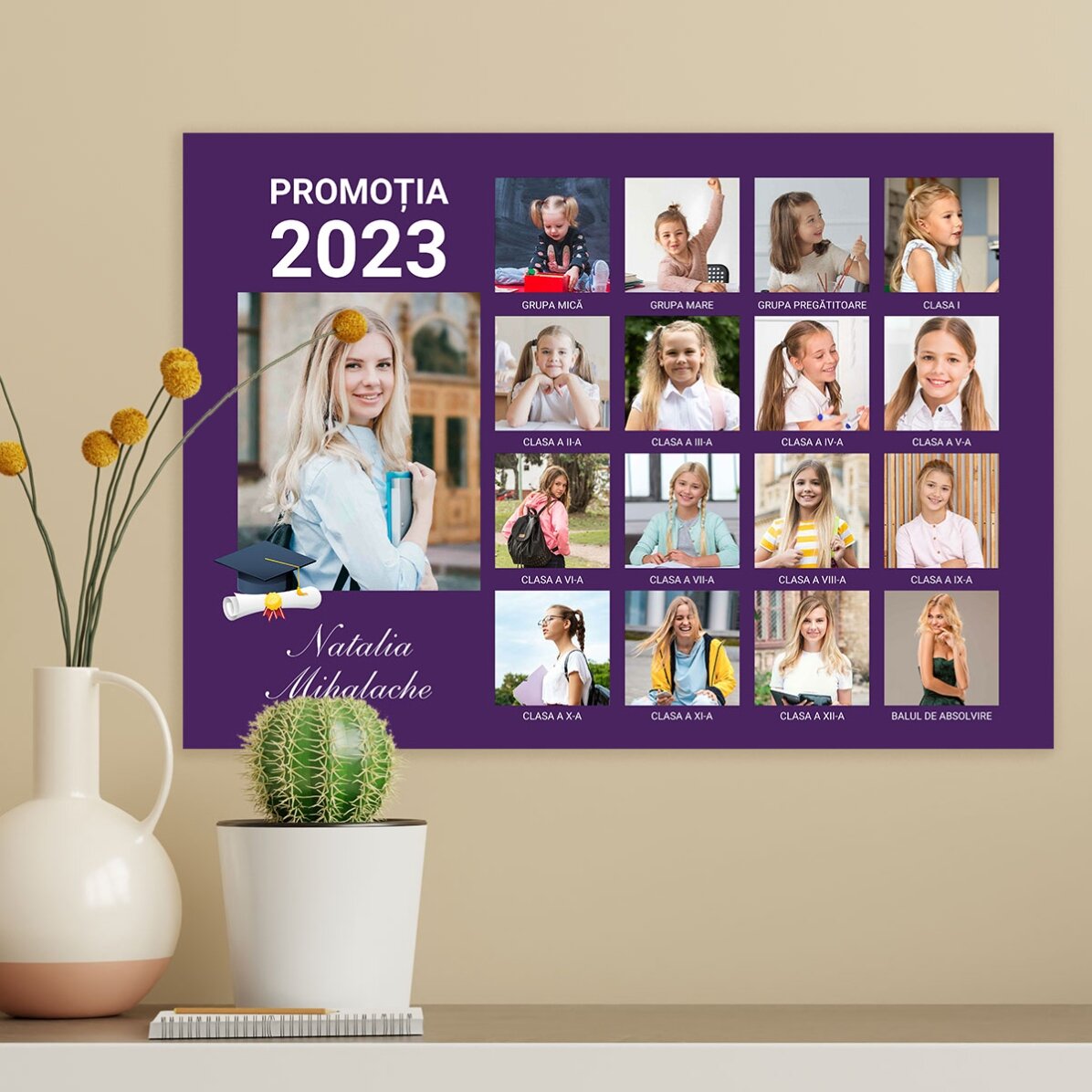 Póster personalizado con 17 fotos y texto - Graduación