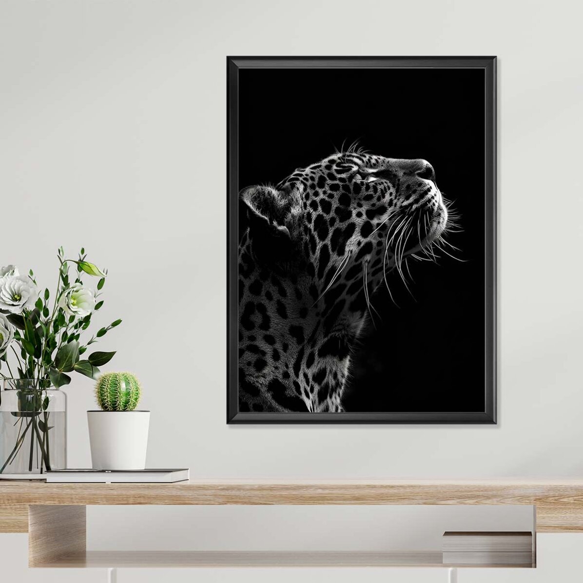Póster del Jaguar en blanco y negro