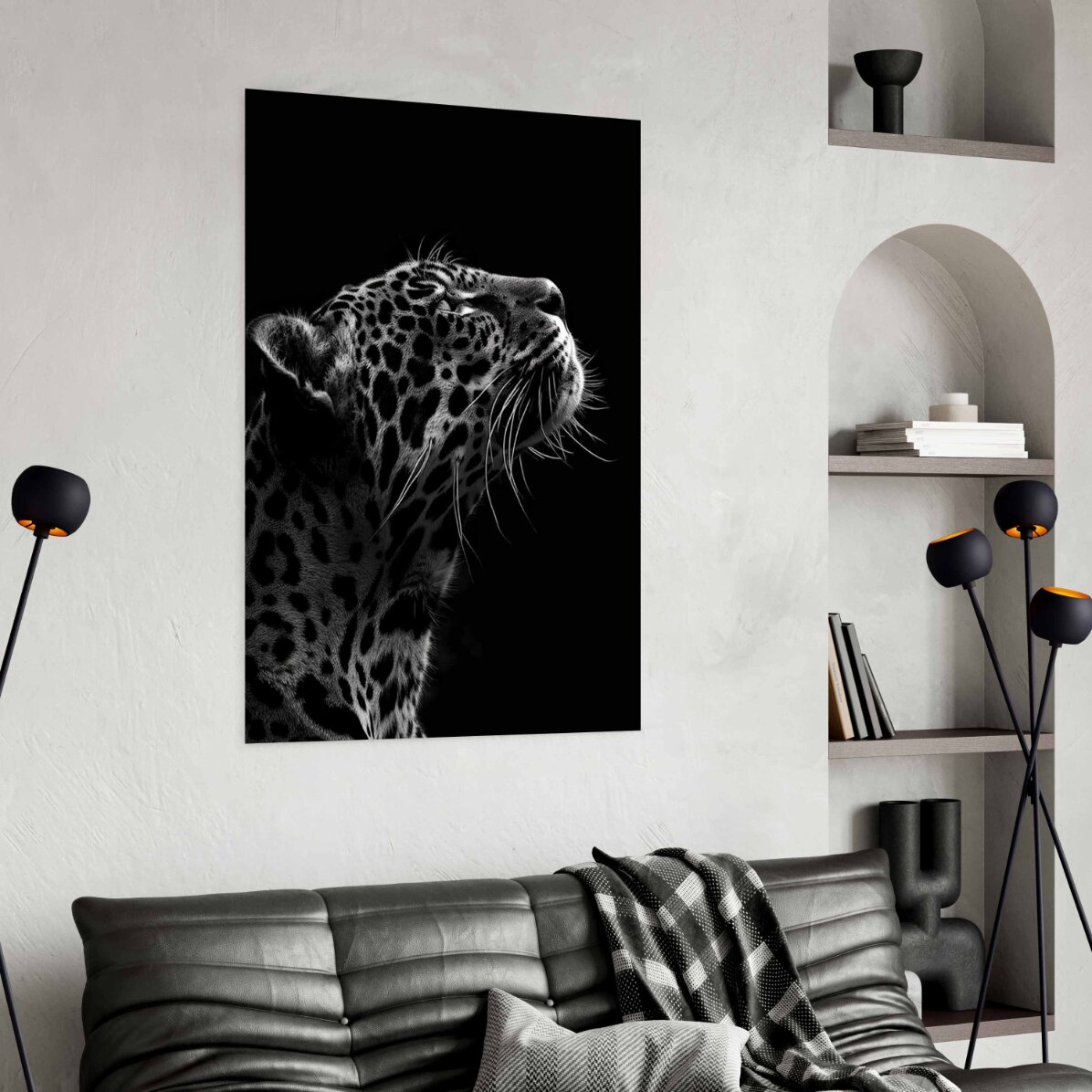 Póster del Jaguar en blanco y negro