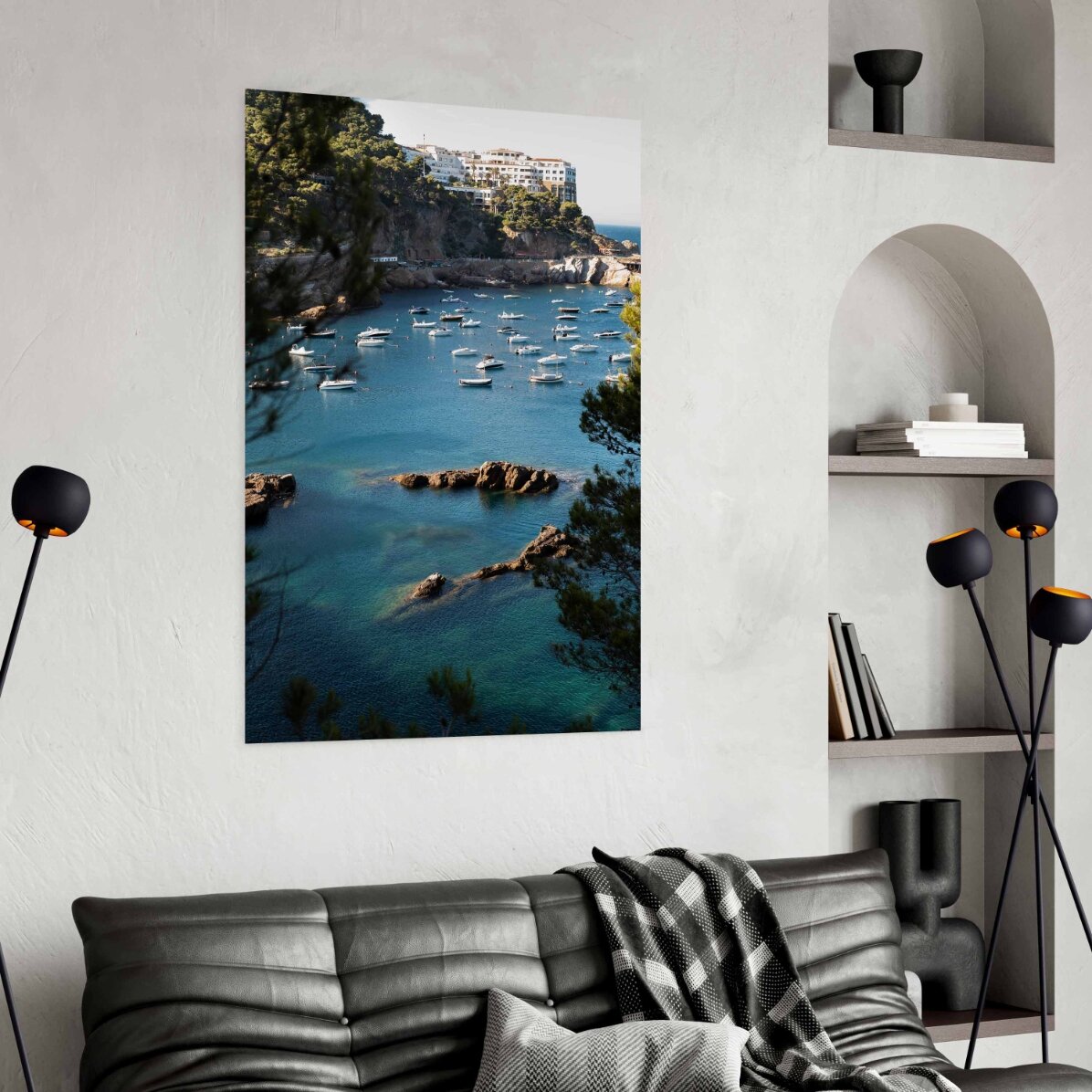 Póster de golf con barcos