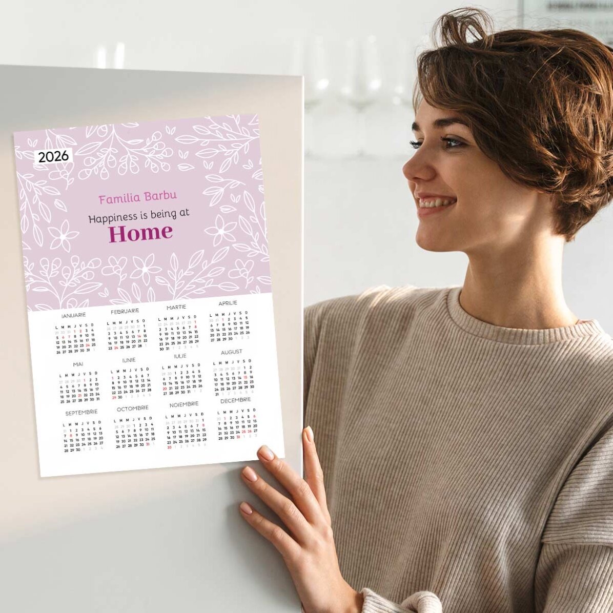 Póster calendario personalizado con mensaje