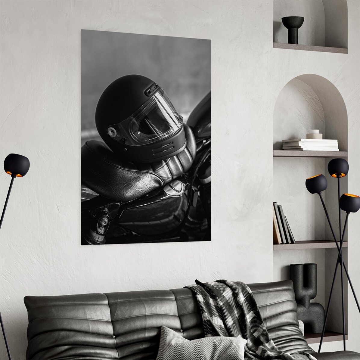 Póster de un casco de motorista