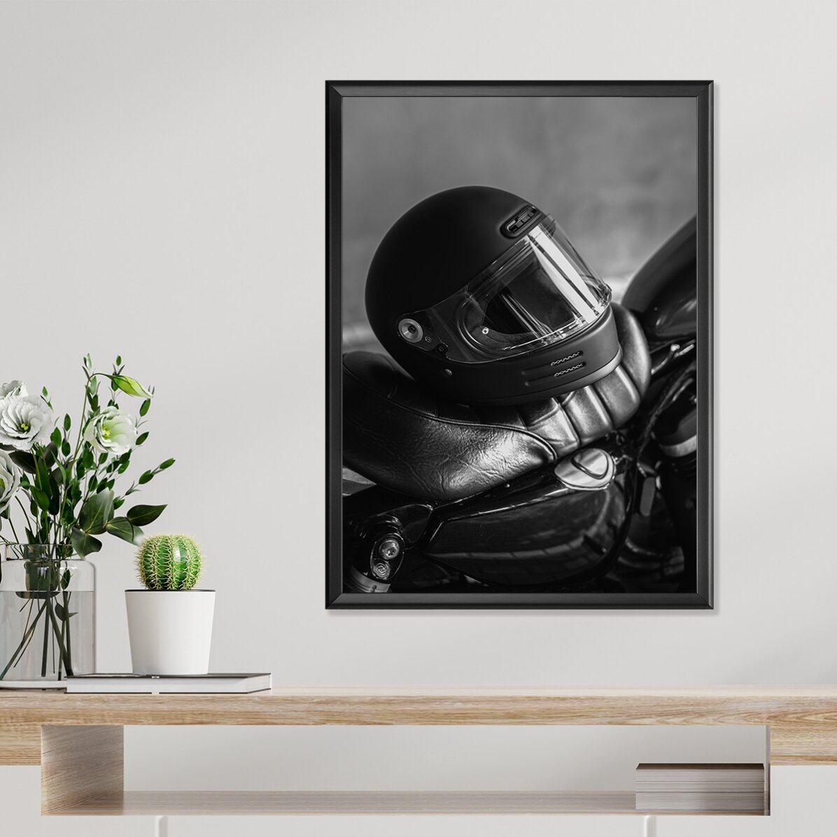 Póster de un casco de motorista