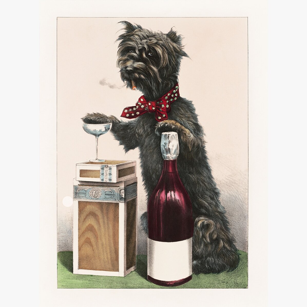 Póster de un perrito alegre