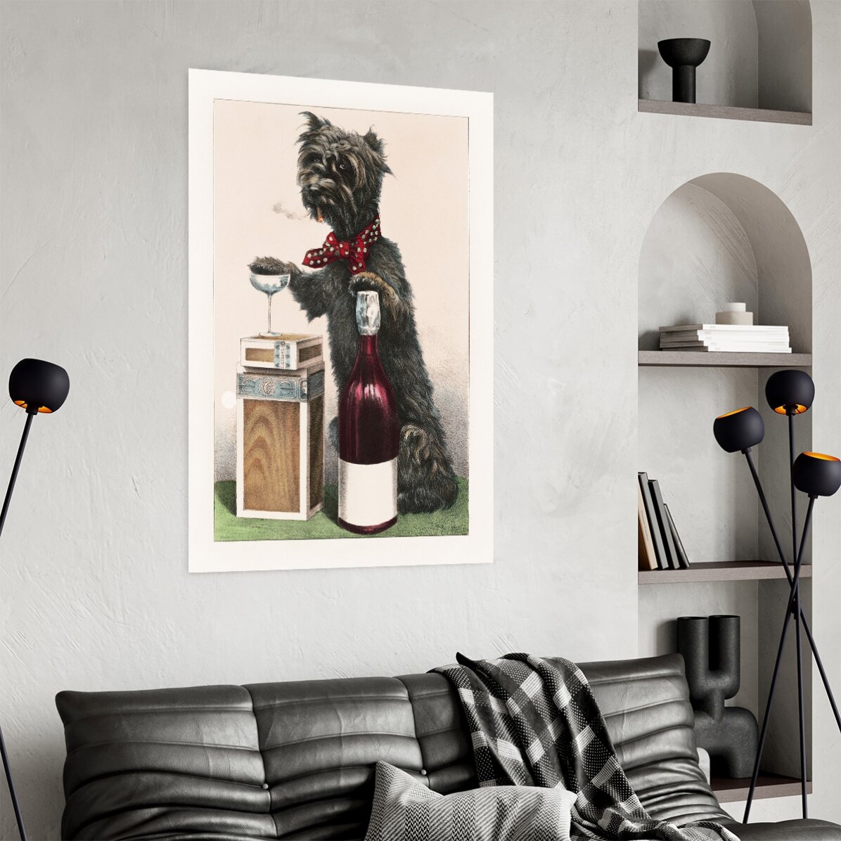 Póster de un perrito alegre