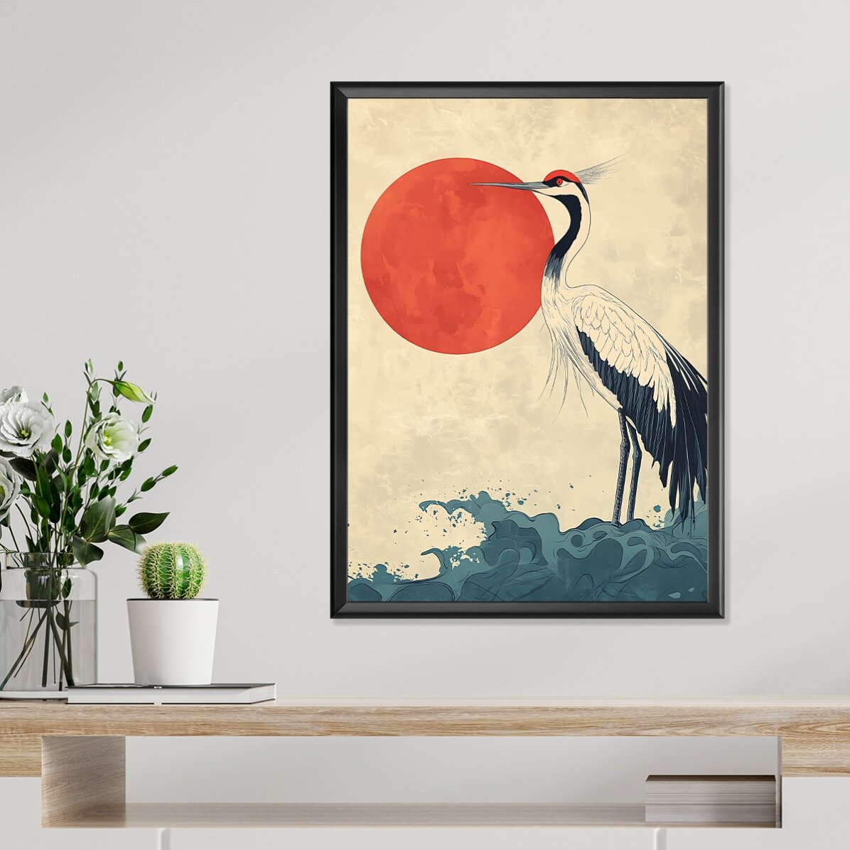 Póster de la grulla japonesa