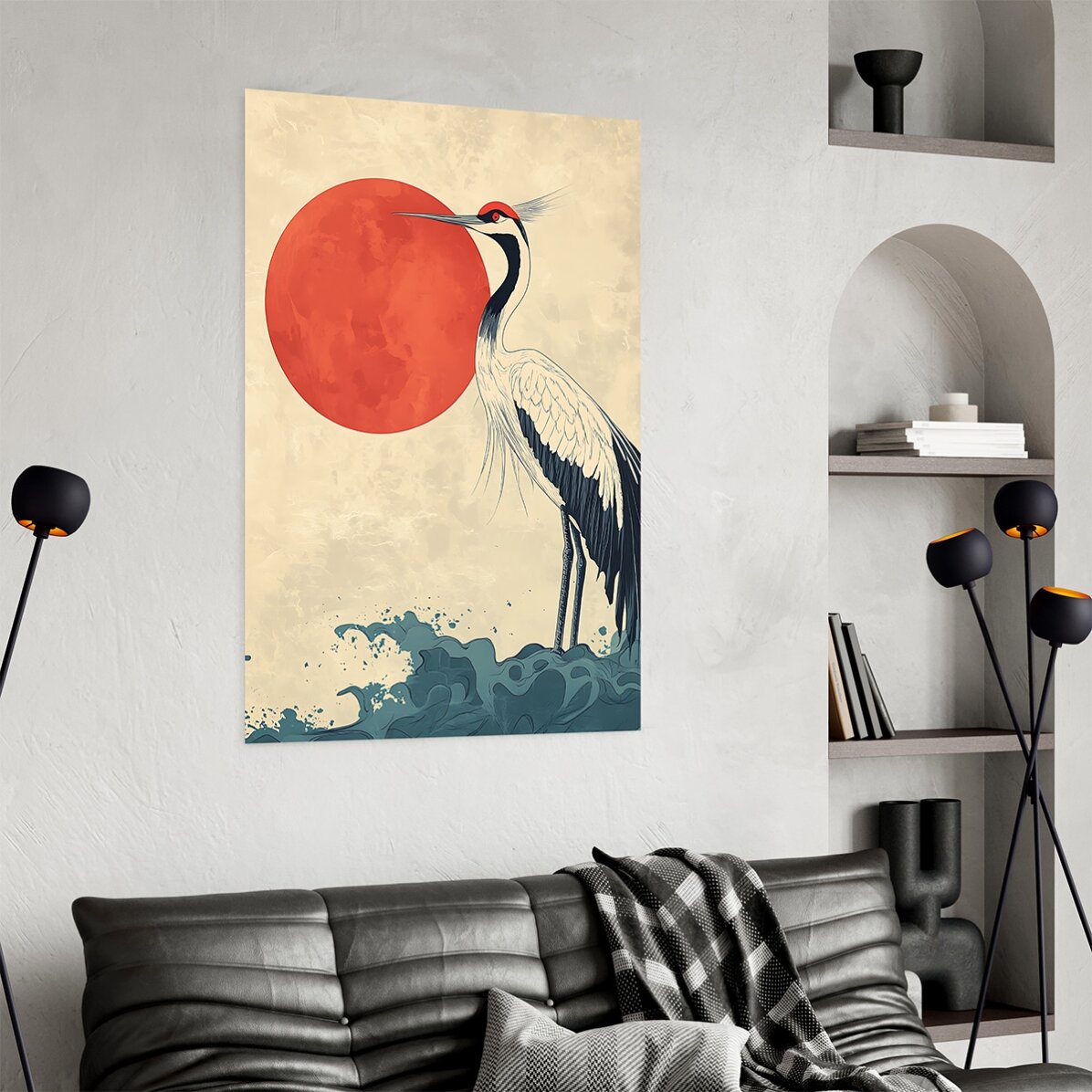 Póster de la grulla japonesa