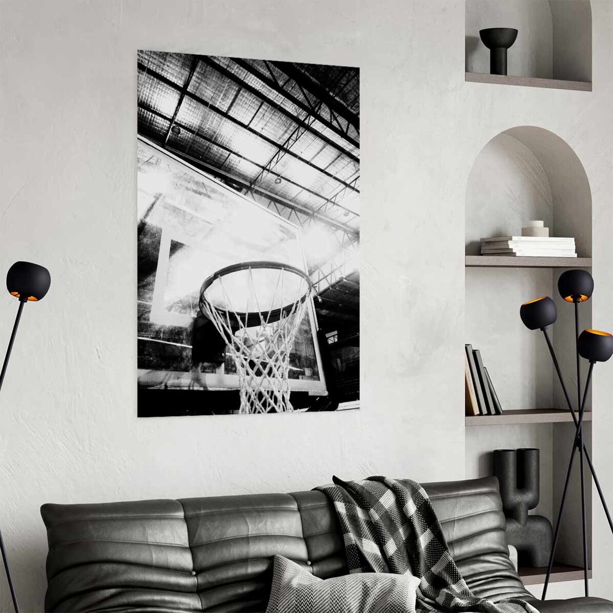 Póster de una canasta de baloncesto