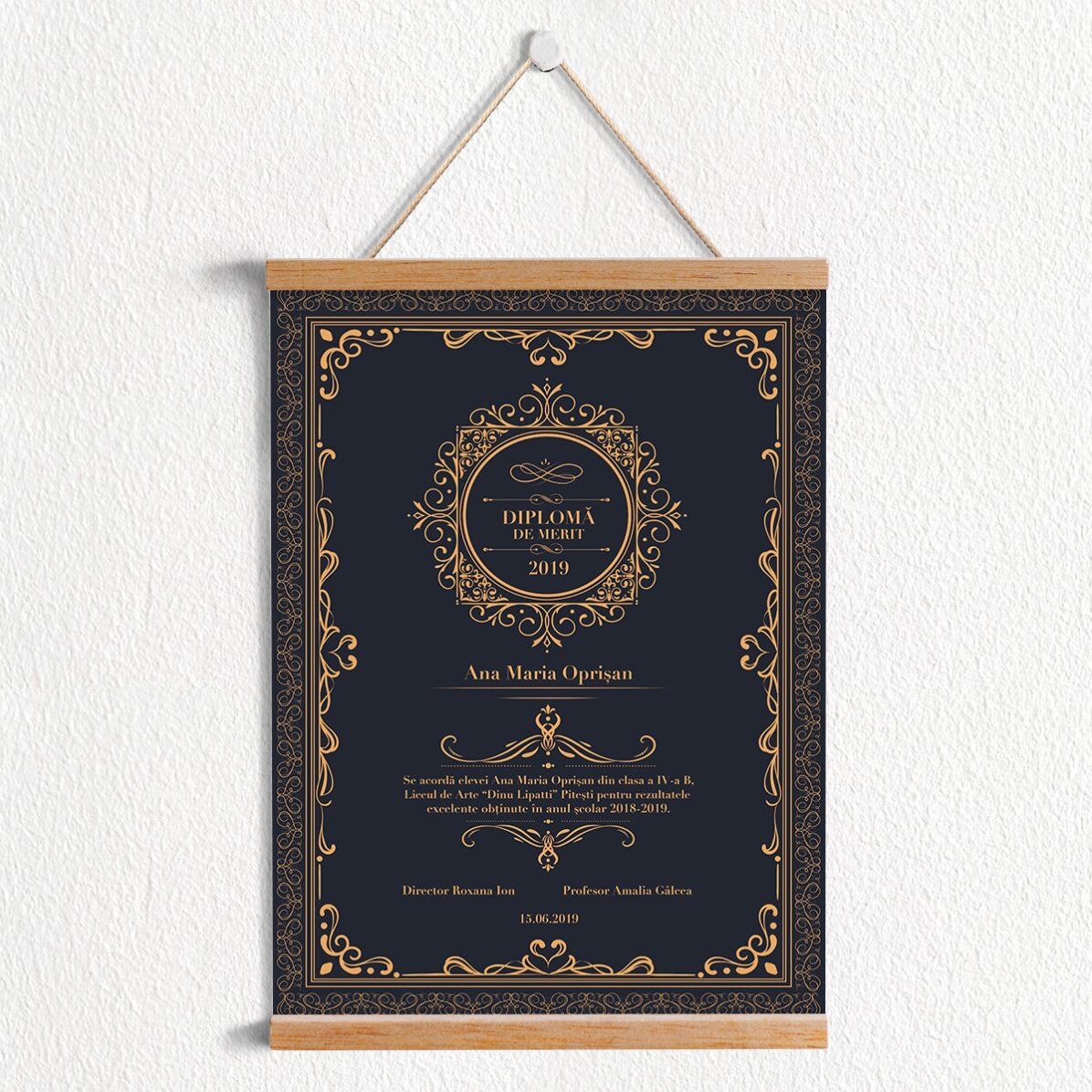 Póster con colgador personalizado - Diploma