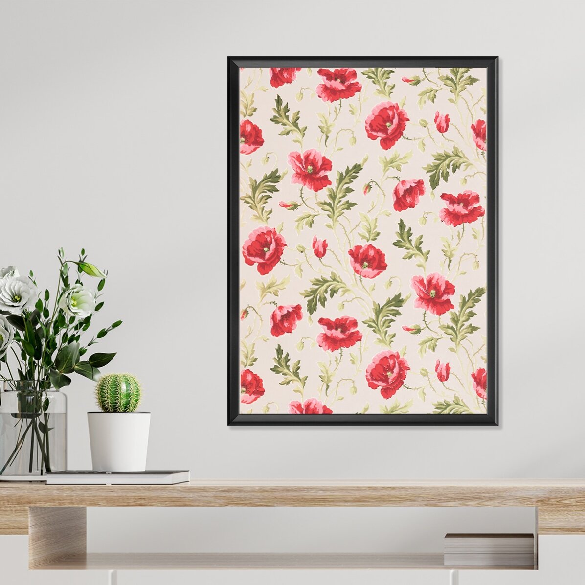 Póster de flores rosas