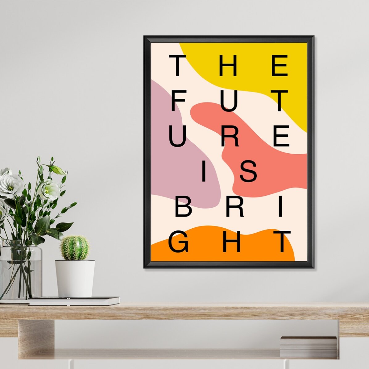 Póster «El futuro es brillante», con toques de color