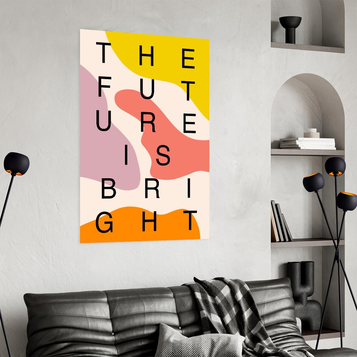 Póster «El futuro es brillante», con toques de color