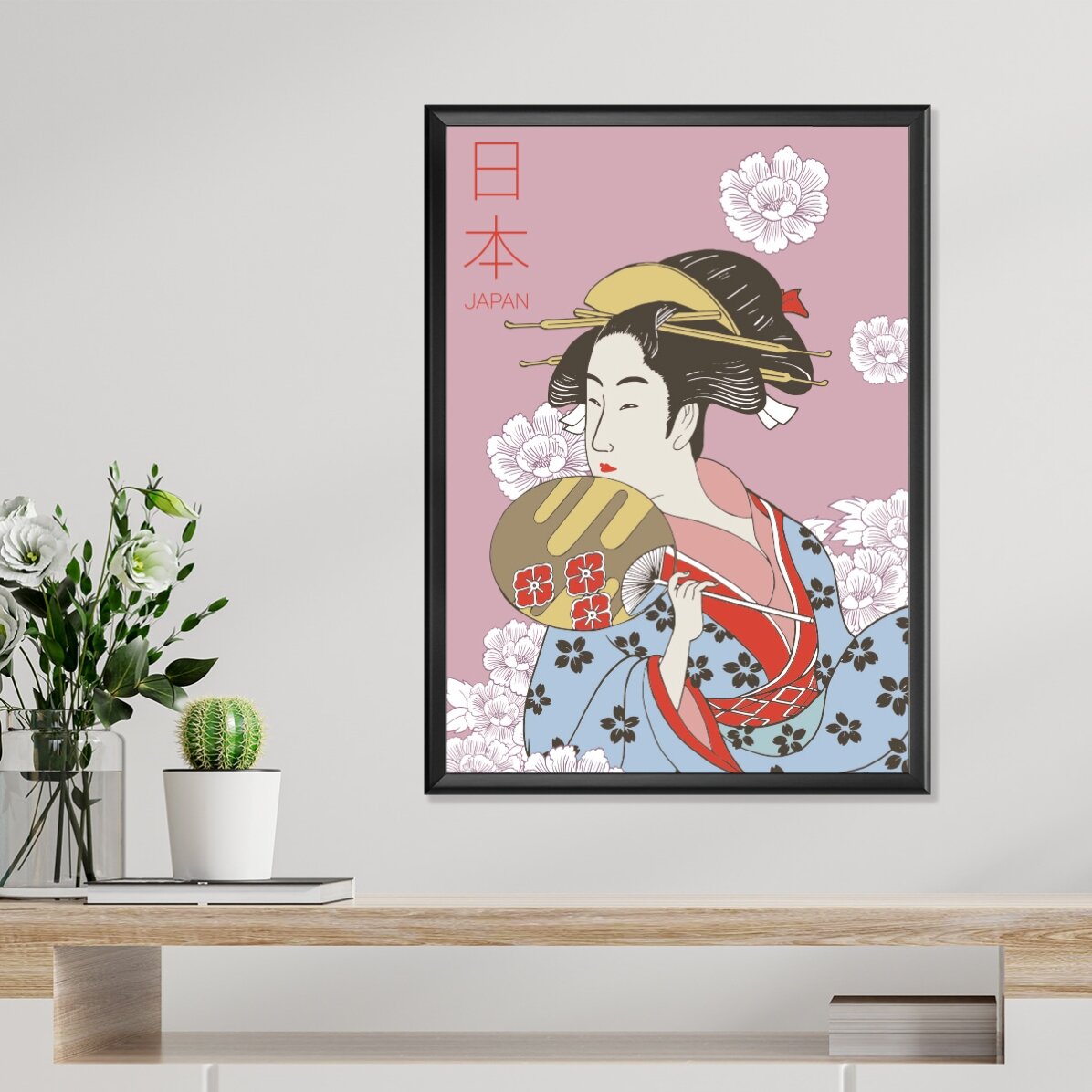 Póster de una geisha