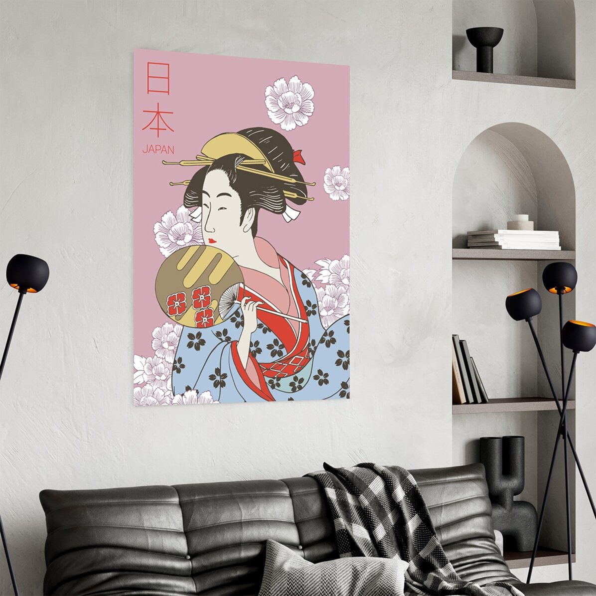 Póster de una geisha