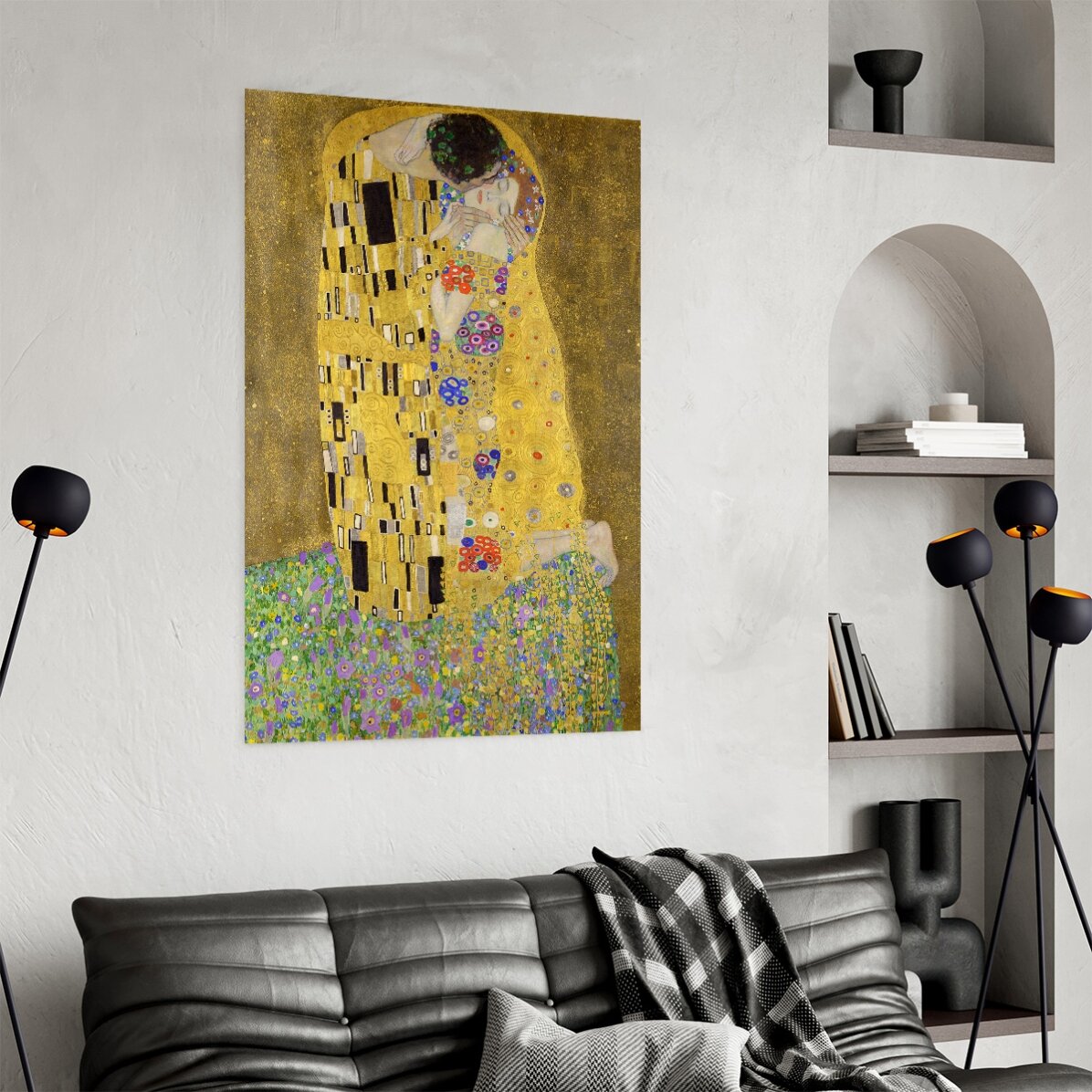 Póster de Gustav Klimt, «El beso», 1908