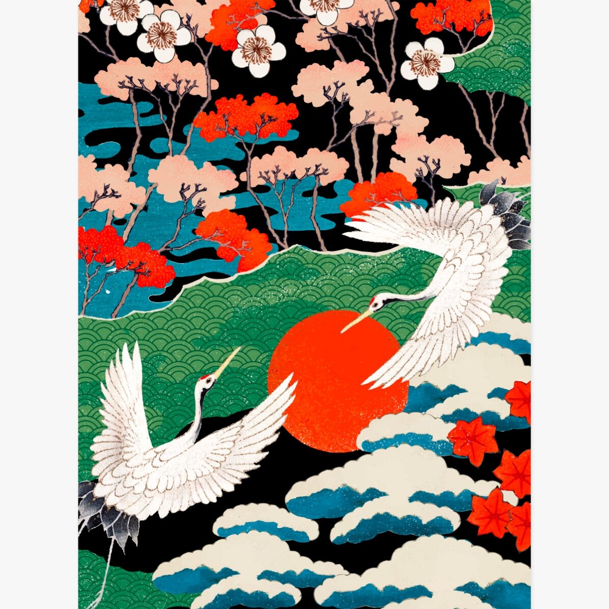 Póster con ilustración japonesa