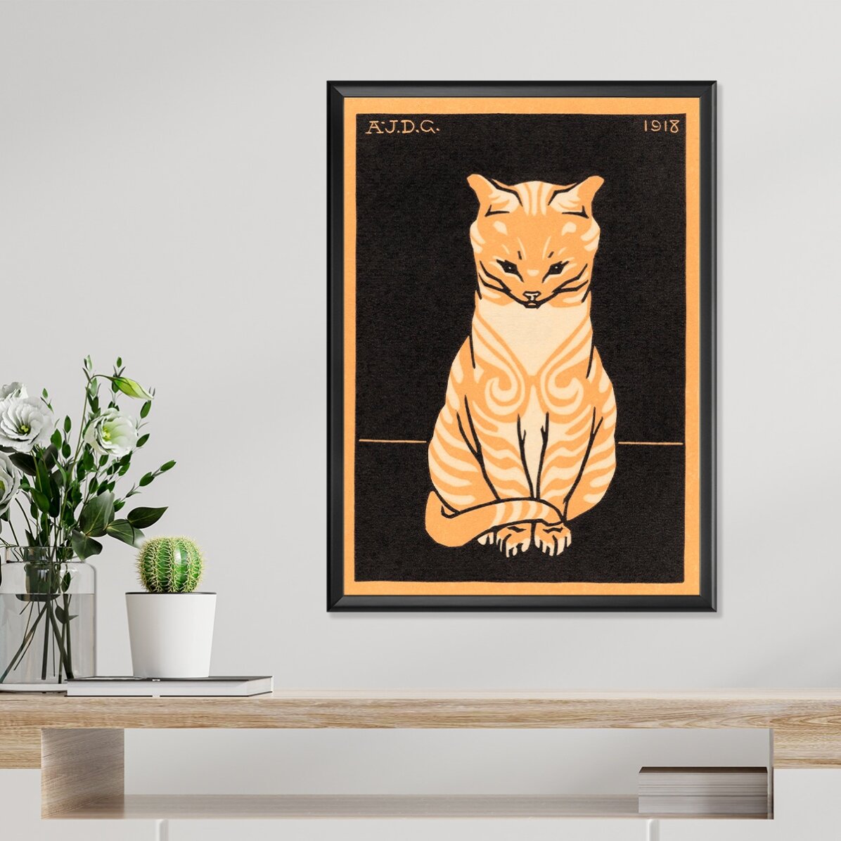 Cartel de Julie de Graag, «Sitting cat», 1918