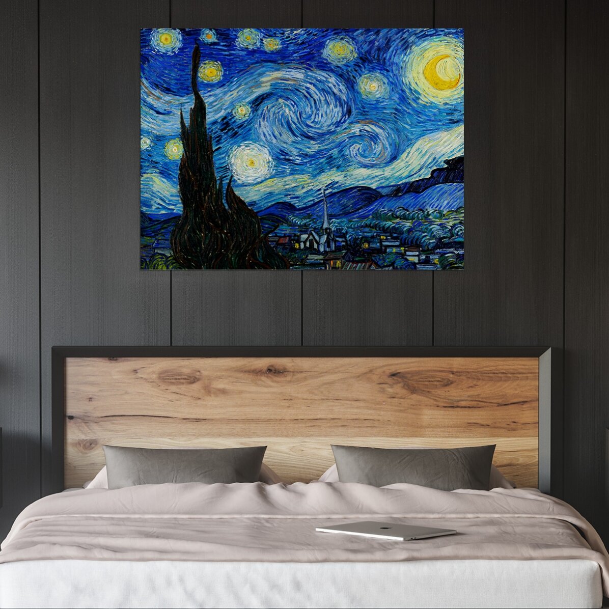 Póster apaisado - Vincent Van Gogh - Noche estrellada, 1889