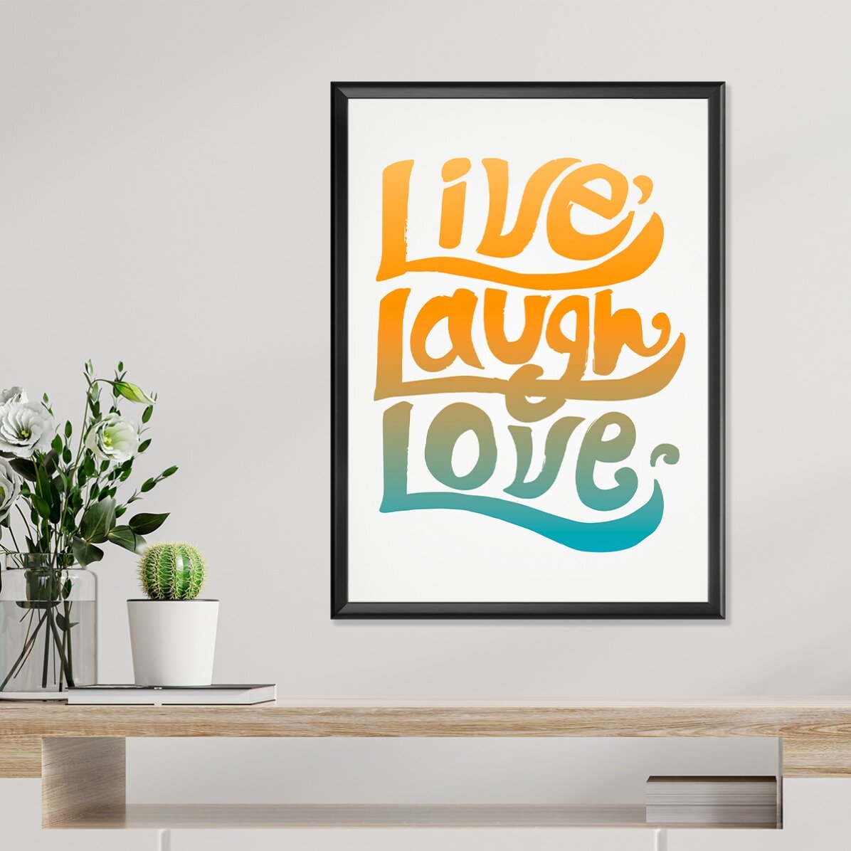 Cartel «Vive, ríe, ama»