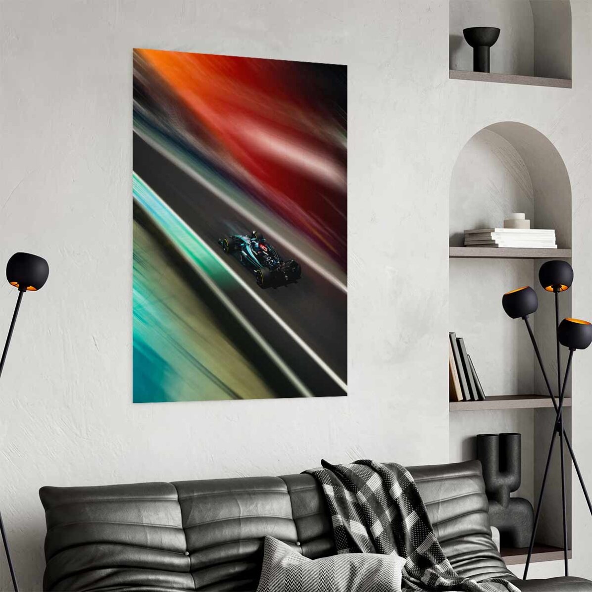 Póster de un coche de carreras