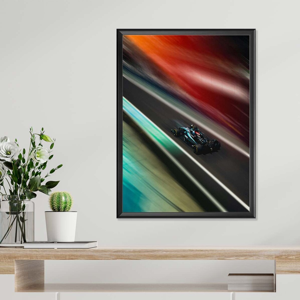 Póster de un coche de carreras