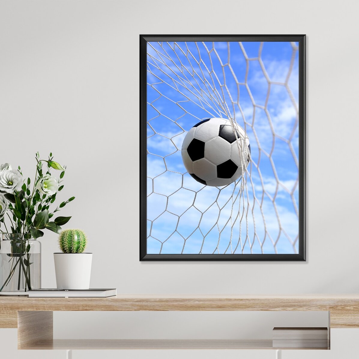 Póster: «El balón en la portería de fútbol»