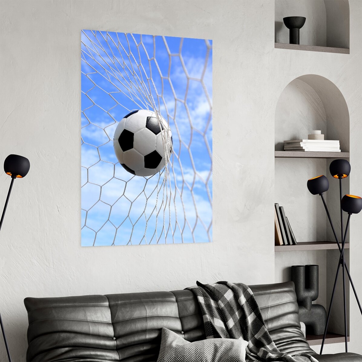 Póster: «El balón en la portería de fútbol»