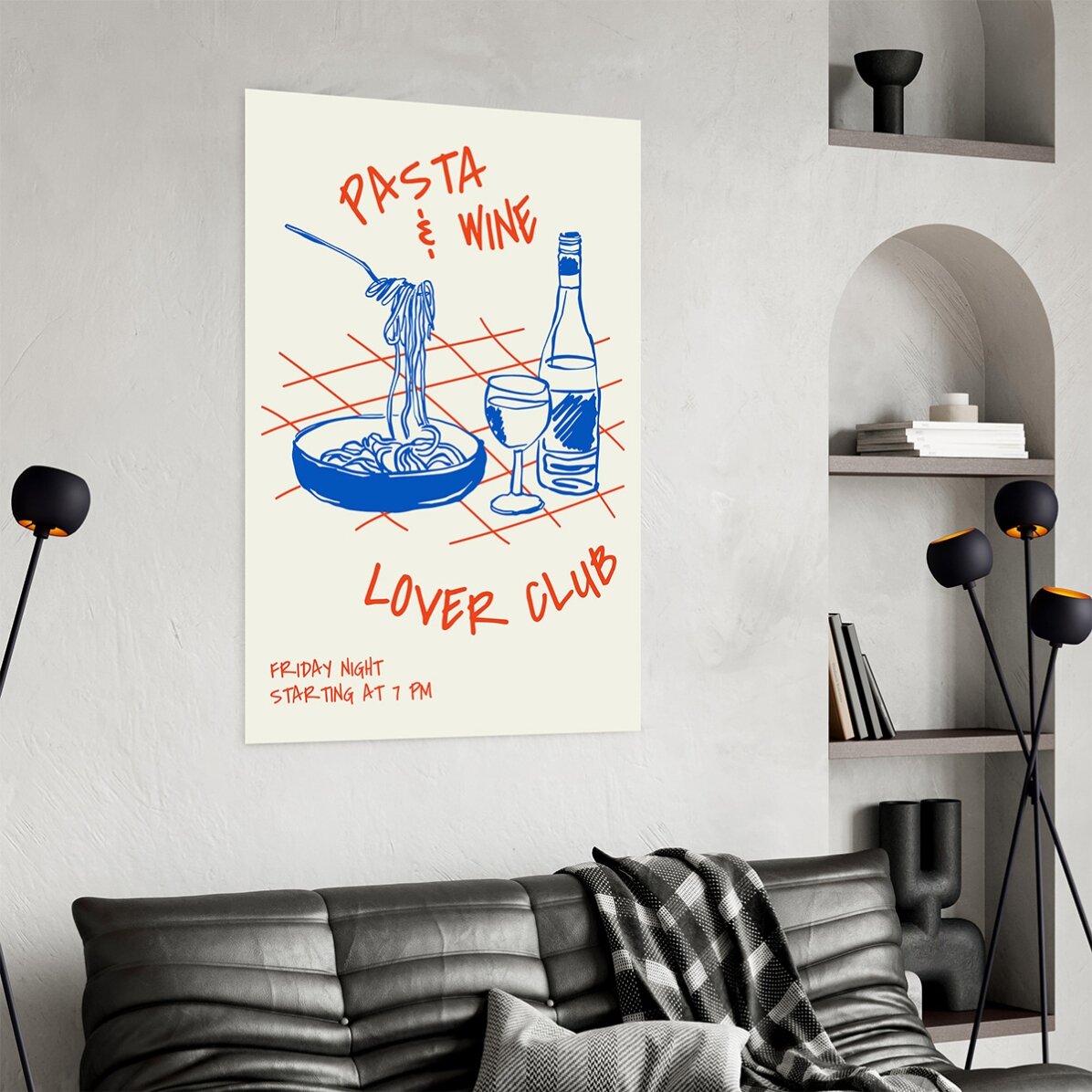 Cartel «Pasta & Wine»