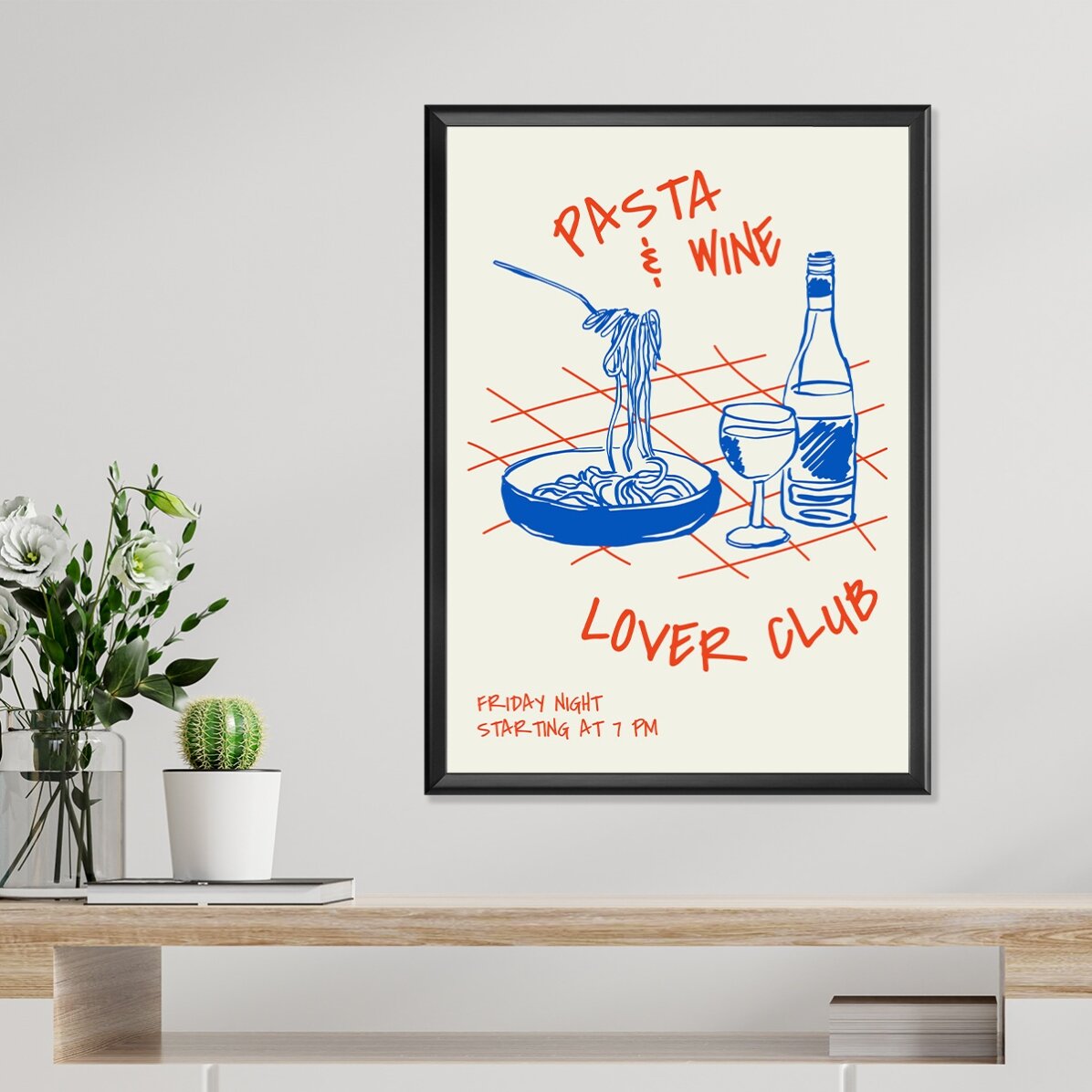Cartel «Pasta & Wine»