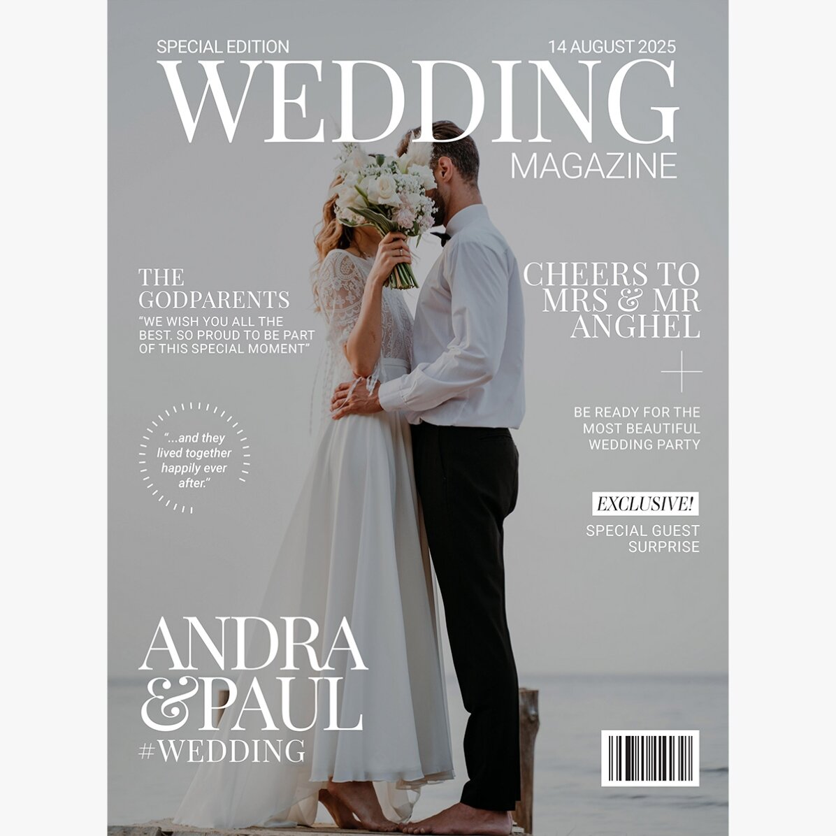 Póster personalizado con foto y texto - Portada de revista