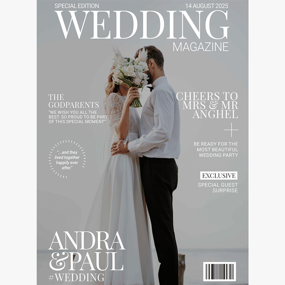 Póster personalizado con foto y texto - Portada de revista