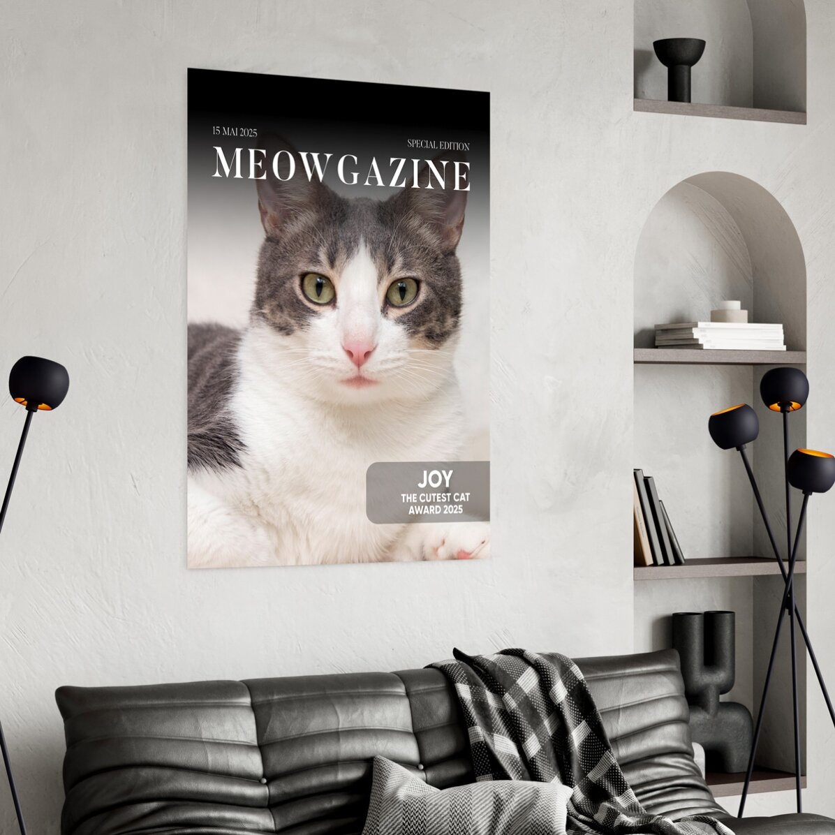 Póster personalizado con foto y texto - Meowgazine