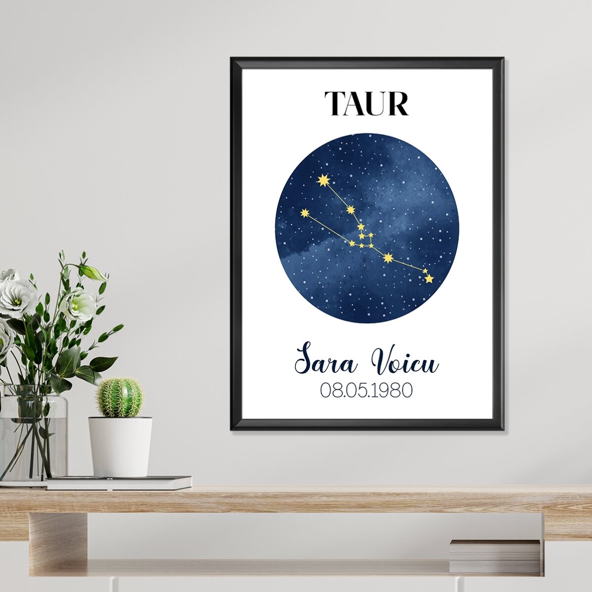 Póster personalizado con texto: la constelación del signo del Tauro