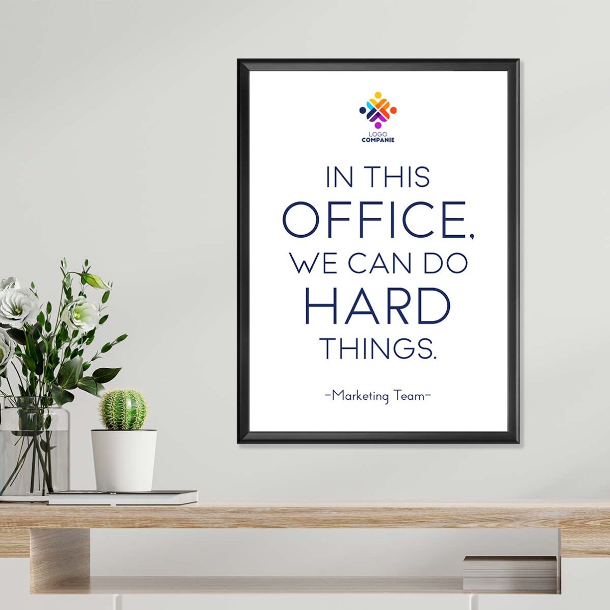 Personalised poster with text and logo - Hard Things