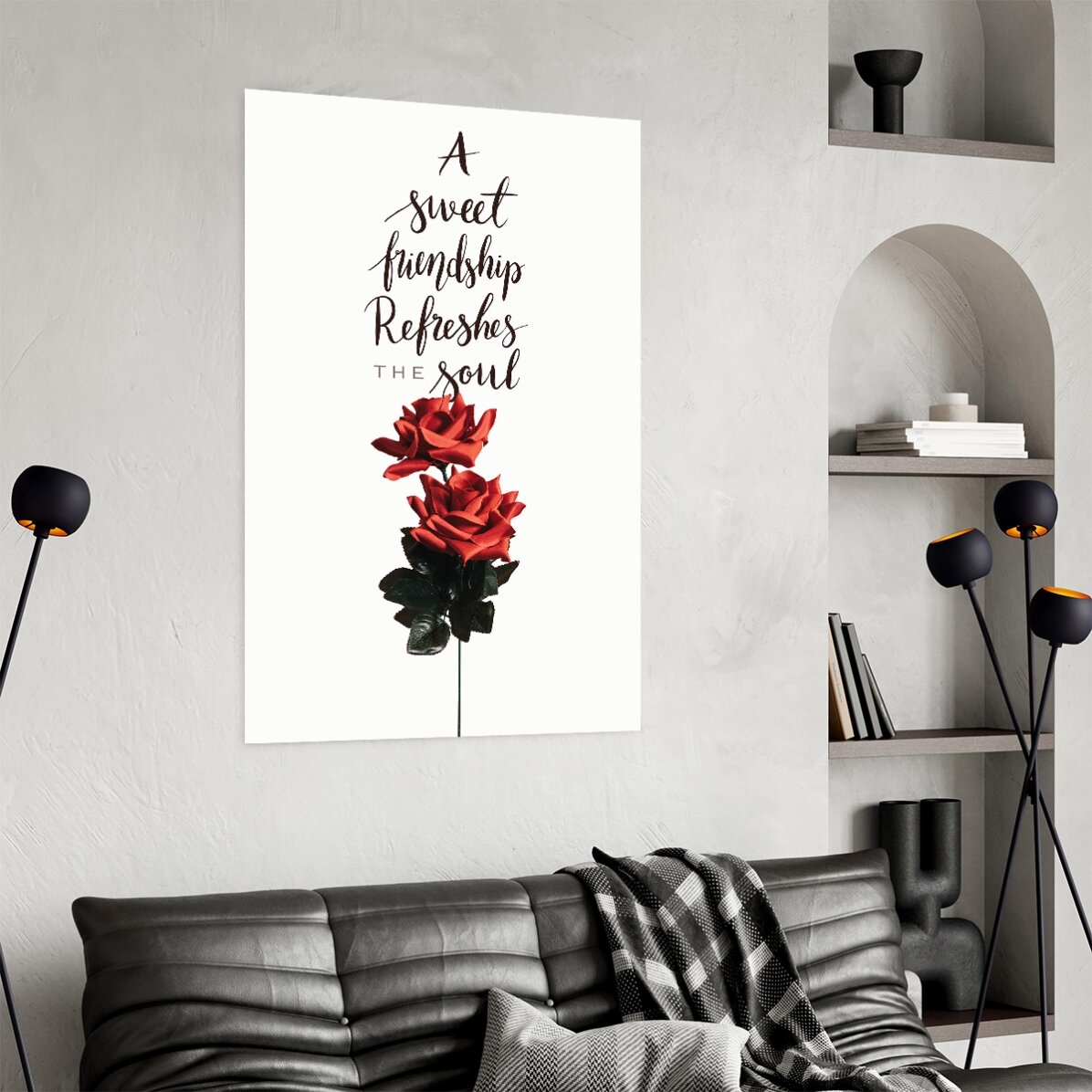 Póster «Amistad con rosas»