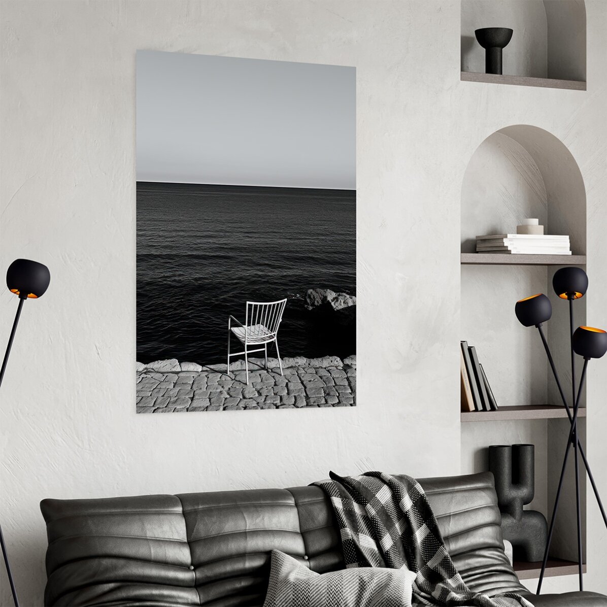 Póster: «Una silla solitaria junto al mar»