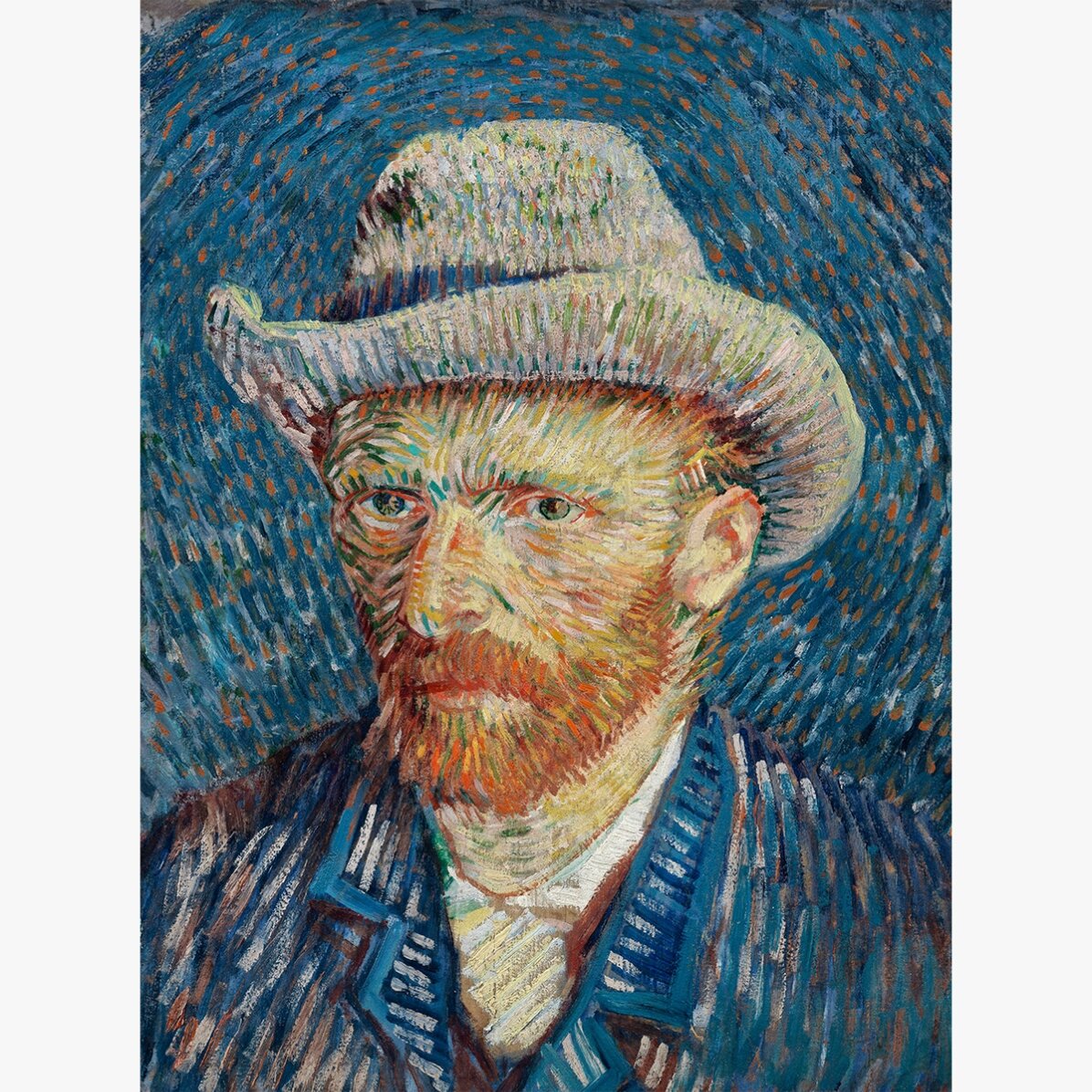 Póster de Vincent van Gogh, «Autorretrato con sombrero gris de fieltro», 1887