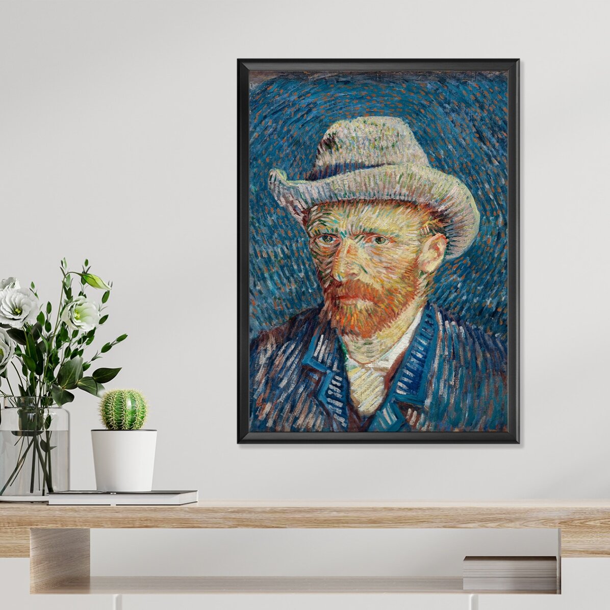 Póster de Vincent van Gogh, «Autorretrato con sombrero gris de fieltro», 1887