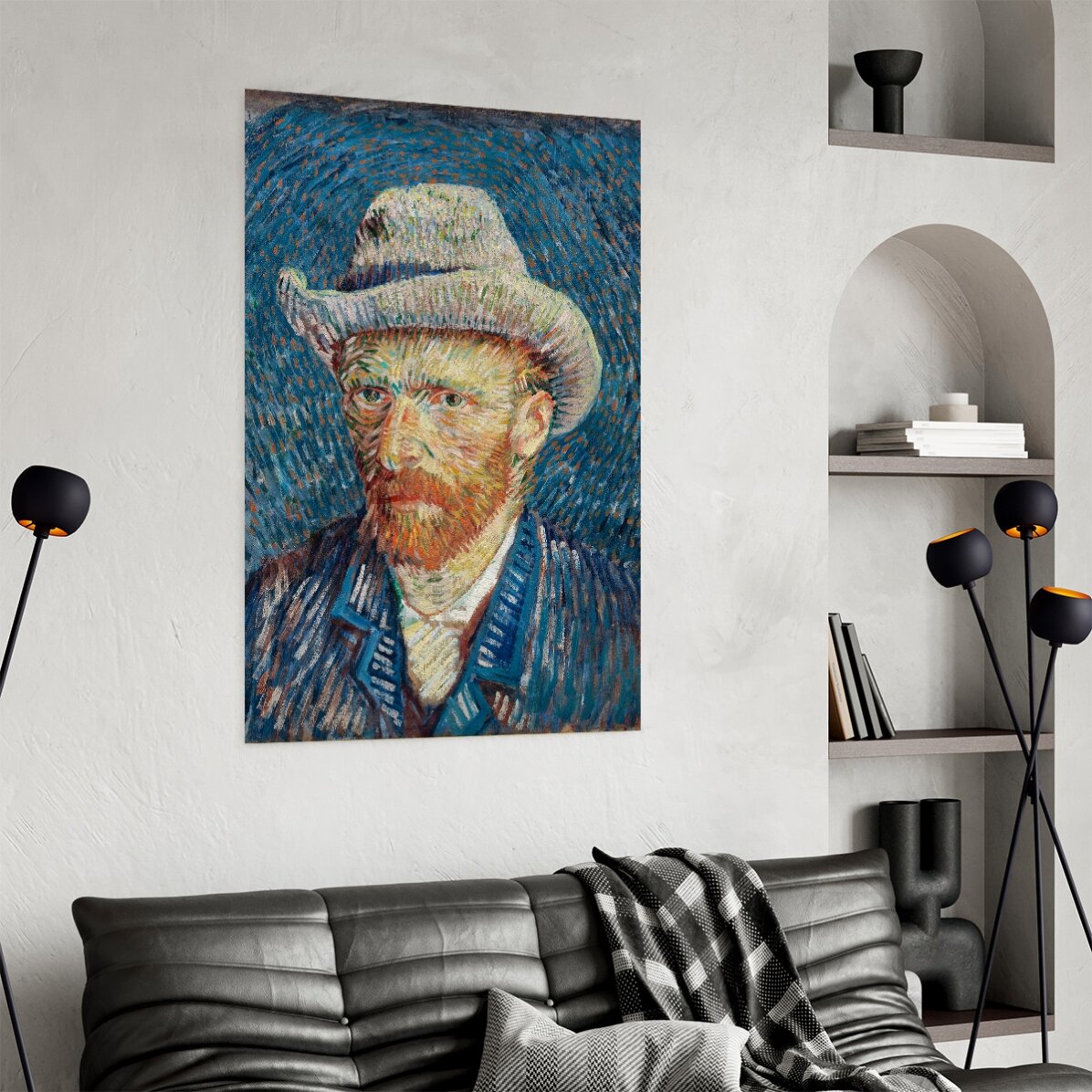 Póster de Vincent van Gogh, «Autorretrato con sombrero gris de fieltro», 1887