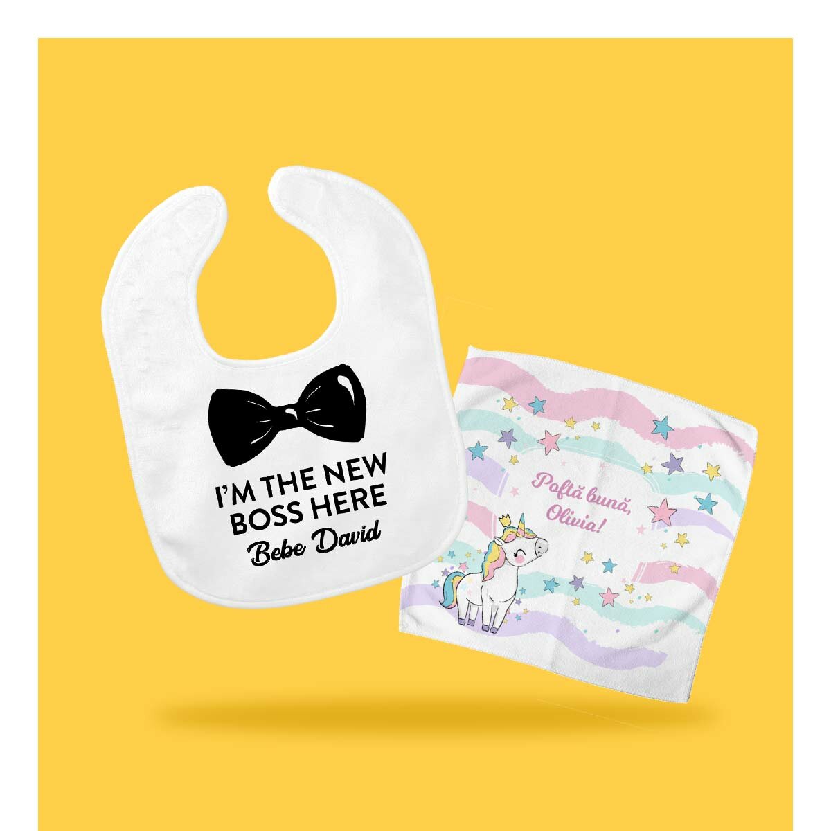 Toallas y baberos personalizados