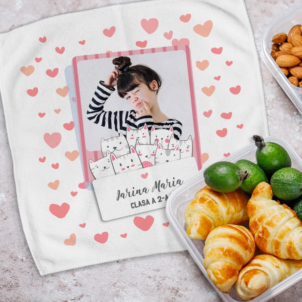 Toalla personalizada con nombre y foto - Kitty